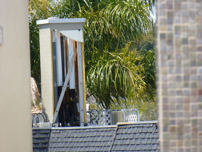 Chimney Site with Elevated BTS Platform - Hermosa Beach, California
This site features a chimney to hide the antennas (except from behind) and an elevated BTS equipment cabinet platform.
Keywords: chimney elevated platform bts hermosa beach