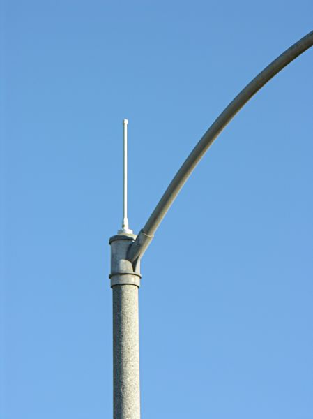 An Insect Attracted to a Light
The omnidirectional antenna of the Cricket Wireless DAS site (installed by NextG) on a light standard in Encinitas, California.
Keywords: Cricket Wireless DAS NextG light standard Encinitas California distributed antenna system