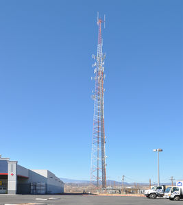 This is a very, very tall self-supporting lattice tower site, owned by American Tower, in Espanola, New Mexico.
Keywords: american tower,espanola,nm,new mexico,lattice,self supporting,collocation,colo