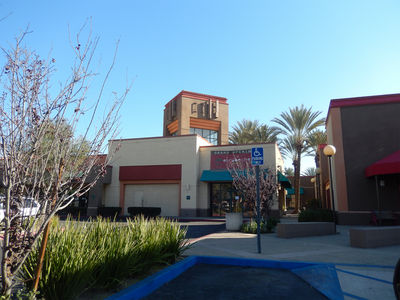 Sort-of Camo on Face of Shopping Center Tower
A less-than-inspired design in a shopping center in Chino, CA.  Not impressive, and barely camo.
Keywords: shopping center chino