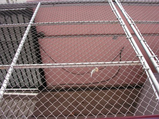 34. A Loose Wire?
The loose wire is actually a ground wire.  The rolling portion fo the fense is grounded via this lead.
Keywords: verizon armacost