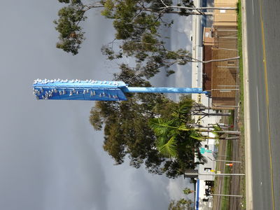 Birds on Blue Unique Cell Site Design - Public Art
This public art cell site was designed by Ron Pekar and Sandy McDaniel; brought to life by Esteban DuPont's CellTech Wireless, sponsored by Crown Castle, and authorized by the City of San Diego.  This is a wonderful result for a great collaboration.  Located at CA905 and Beyer Blvd in San Diego.
Keywords: pekar mcdaniel celltech crown castle san diego birds on blue