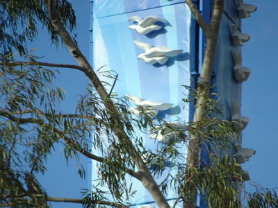 Birds on Blue Unique Cell Site Design - Public Art
This public art cell site was designed by Ron Pekar and Sandy McDaniel; brought to life by Esteban DuPont's CellTech Wireless, sponsored by Crown Castle, and authorized by the City of San Diego.  This is a wonderful result for a great collaboration.  Located at CA905 and Beyer Blvd in San Diego.
Keywords: pekar mcdaniel celltech crown castle san diego birds on blue