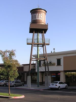 Does RF Signal Leak Out of a Signal Tank?
A view of Sprint's San Dimas, California water tank site.
Keywords: San Dimas water tank camo bonita shopping center