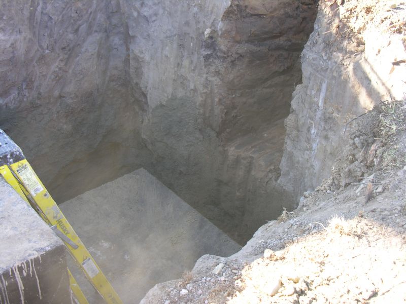 Cable route in/out of the CEV
This trench will house the power and telephone cable conduits into and out of the CEV, as well as the coaxial cables to the base of the light standard.
Keywords: Verizon CEV installation Irvine light standard double arm radome