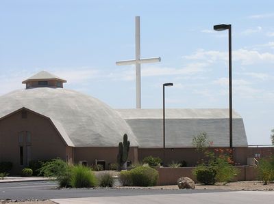 Very Large Mono-Cross
The East Valley Free Will Baptist Church in Mesa, Arizona features a very large mono-cross.  This site was constructed by Cingular.
Keywords: mesa arizona mono cross monocross cingular