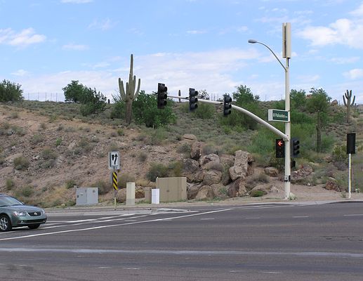 I'll Turn Left on a Green Sector...
Fountain Hills area of greater Phoenix.  A three sector site atop a traffic and light standard.
Keywords: fountain hills arizona traffic light signal