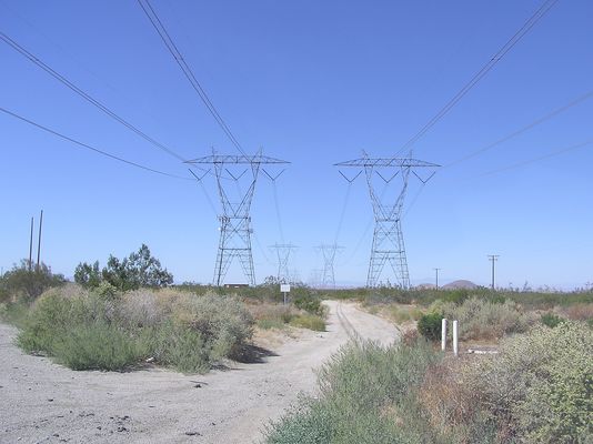 Power Transmission Tower Site
Nextel's site not only provides local cell coverage along a highly traveled (and very dangerous) state highway, it also serves as a repeater site to relay MTSO connections to a site yet further away.  If you didn't understand that, give me a call and I'll explain!  :-)    Between Victorville and Littlerock, California.
Keywords: nextel power transmssion tower