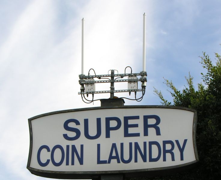 CellSign Updated
This AT&T wireless site has been modified since the last time we photographed it.  Search for "Pico" to find the original site configuration.  Originally, this was a single band site; now this is a dual band site.  The boxes adjacent to the amplifiers are called "tower mounted amplifiers" (TMAs).
Keywords: pico fairfax at&t wireless attws tma tmas tower mounted amplifier