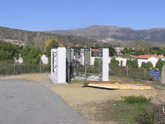 Wireless Sign
This uncompleted sign framework holds multiple antennas.  Rocky Peak site in Santa Susana Pass, California.
Keywords: rocks sign rocky peak santa susana pass