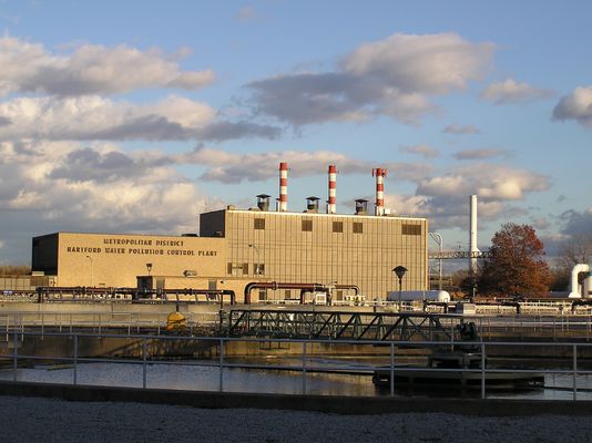 Pumping more then water...
...from this water plant in Hartford, CT.  Note the antennas on the righthand smokestack.
