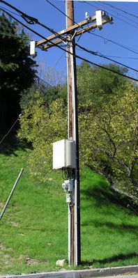 Microcell - Two Sectors
Notice the GPS antenna (the mushroom shaped device) on the crossarm.
