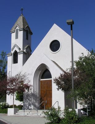 Church bell tower
This site, in Oak Park, California, is located in the bell tower of a church.  The give-aways are (1) the poorly placed GPS antenna on the right side of the tower, and (2) the poor paint match of the bell tower extension.
Keywords: church bell tower