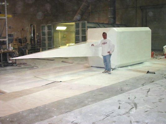 Faux church steeple - Nearly complete
The faux church steeple to be used as a cell site is nearly complete.  Final matching will occur on site.  The RF-transparent louvers are to be installed after this photo, but before delivery to the job site.  Photo courtesy of [url=http://www.4peabody.com/]Peabody Engineering[/url].
Keywords: faux church steeple