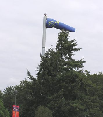 When is a Flagpole Not a Flagpole?
When it's a cell site with a windsock!  North Seattle Community College.  Quite a nice design!
Keywords: windsock flagpole