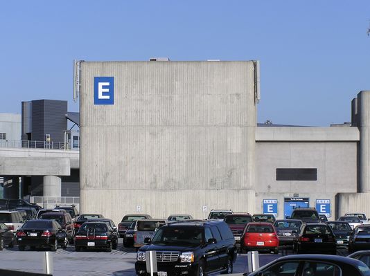 SFO Airport
There are multiple sites atop the elevator penthouses in the center parking lot of SFO airport.  This photo is an example.
Keywords: sfo airport san francisco elevator penthouse parking