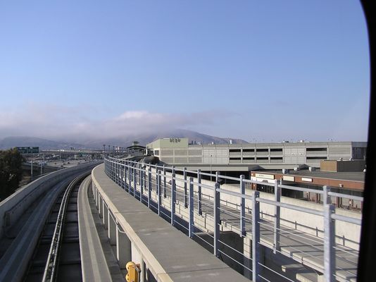 SFO Airport - Rental Car Center
...as seen from the rental car shuttle train heading away from the building.
Keywords: sfo airport san francisco rental car center shuttle train
