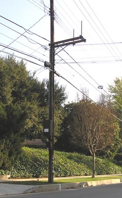 Sprint microcell - Omnidirectional pattern
One of the secret ways from the San Fernando Valley into West Los Angeles (or is it the other way around) is via Havenhurst Avenue.  Sprint's customers know the route, and Sprint's capitalized on it by adding this omni site to cover the commuters.
Keywords: sprint havenhurst omindirection microcell